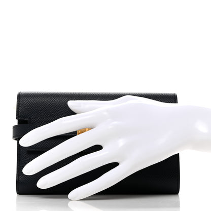 Hermes Epsom Verso Medium Kelly Wallet Bleu Indigo Black 2 of 7