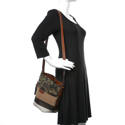Burberry Canvas Mega Check Camouflage Mini Susanna Hobo Russet Brown 2 of 10