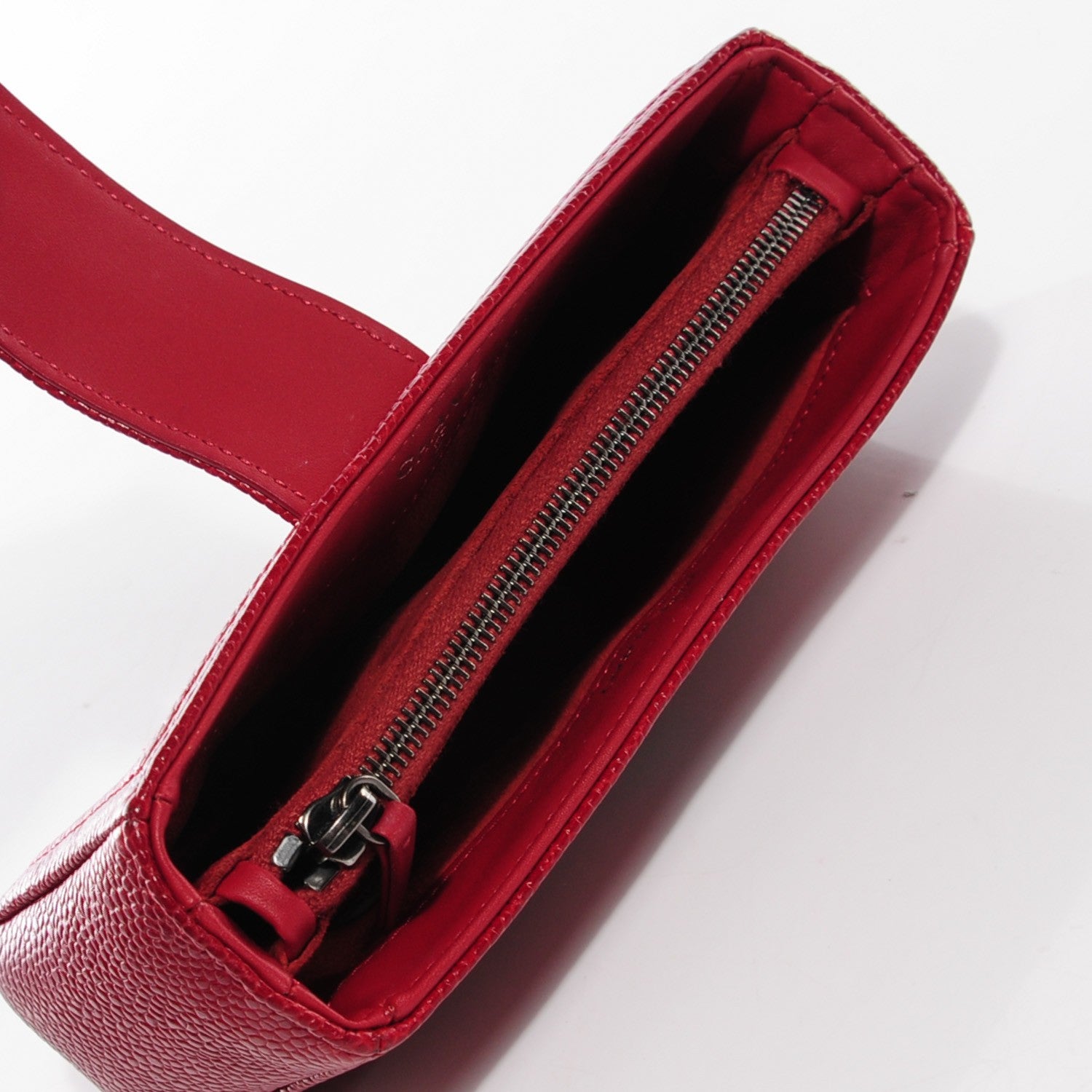 Chanel Caviar Quilted Mini Boy Phone Holder Clutch Dark Red 8 of 9