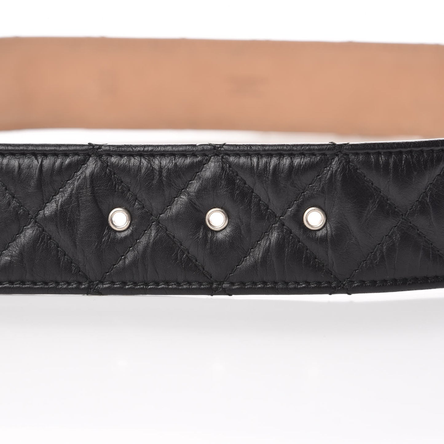 Aged Calfskin Quilted Reissue Belt 75 30 Black