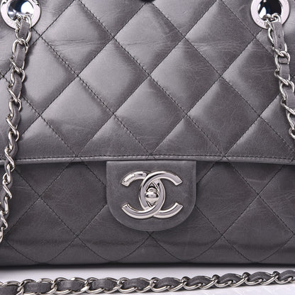 Chanel Glazed Calfskin Quilted Small CC Delivery Tote Grey 10 of 10