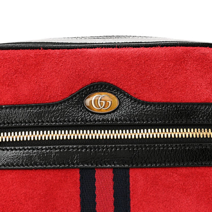 Gucci Suede Small Ophidia Belt Bag 85 34 Hibiscus Red 9 of 11