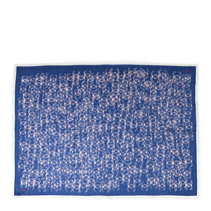 Chanel Cashmere Silk CC Stole Blue 1 of 6