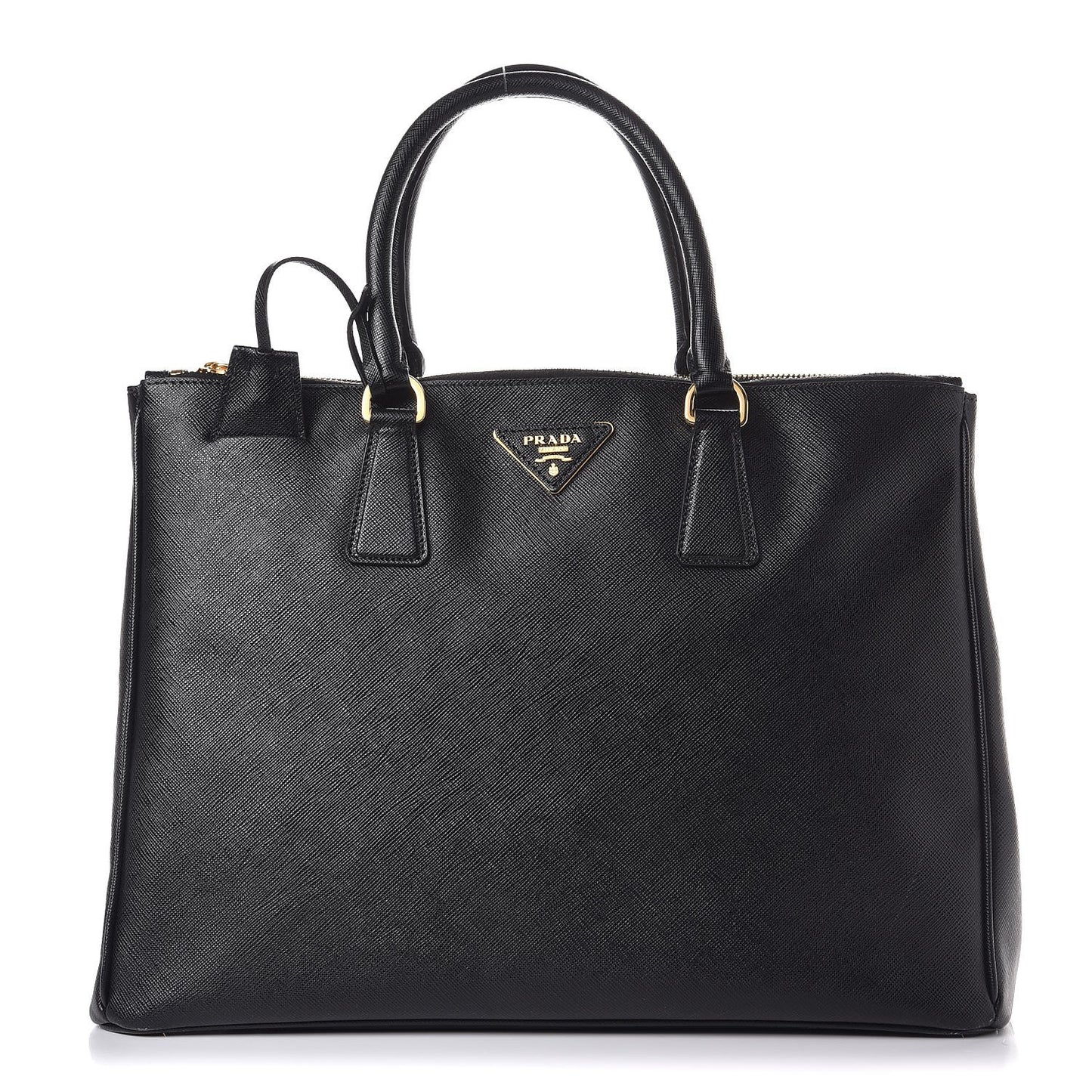 Saffiano Large Galleria Double Zip Tote Black