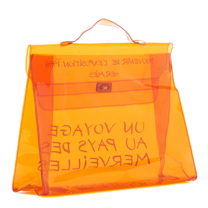 Hermes Vinyl Souvenir De L'Exposition Kelly Orange 2 of 7