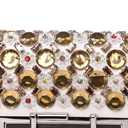Fendi Vitello Dolce Crystal 3Baguette Shoulder Bag White Pink 7 of 12