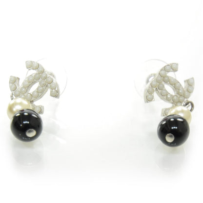 Chanel Pearl CC Dangle Earrings Black 5 of 5