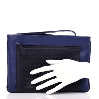 Bottega Veneta Nappa Intrecciato Zip Pouch Atlantic Black 2 of 8