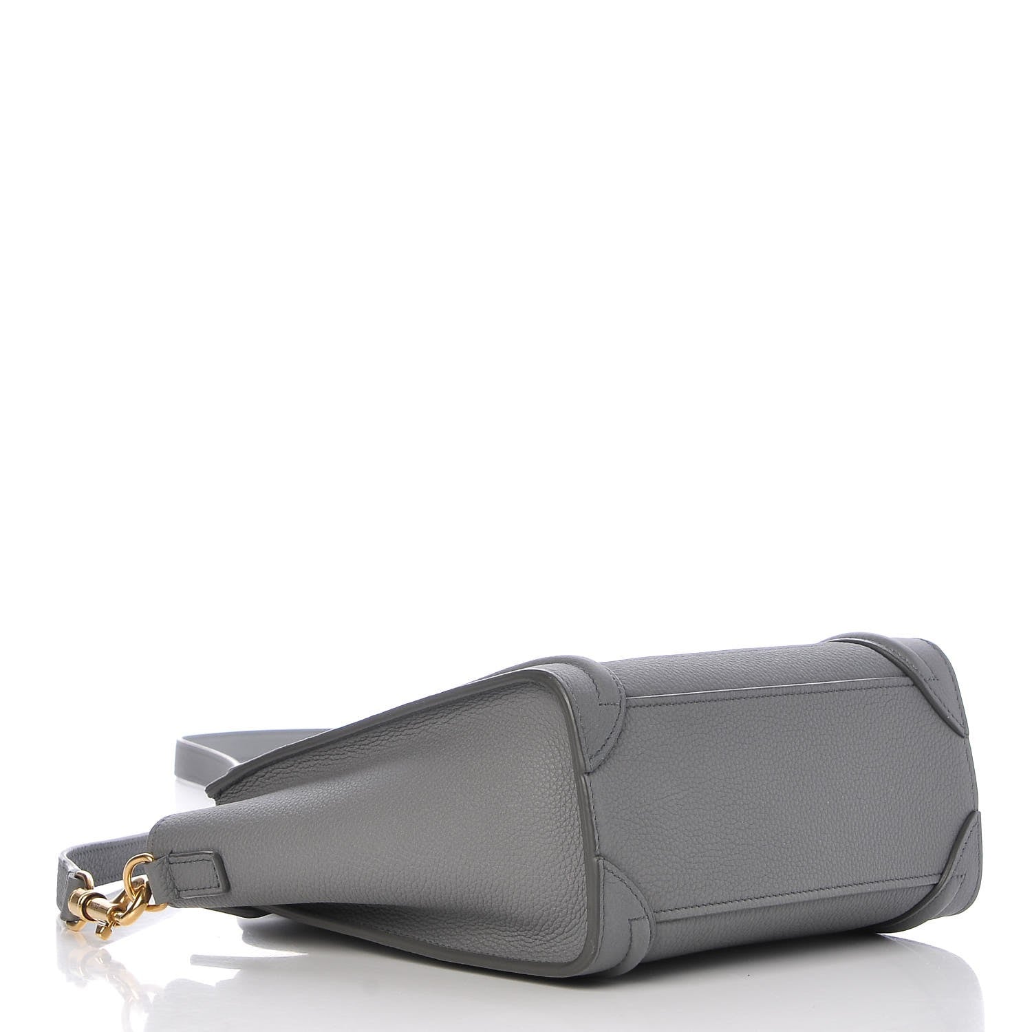 Celine Drummed Calfskin Nano Luggage Kohl 4 of 7