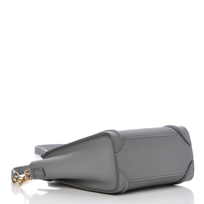 Celine Drummed Calfskin Nano Luggage Kohl 4 of 7