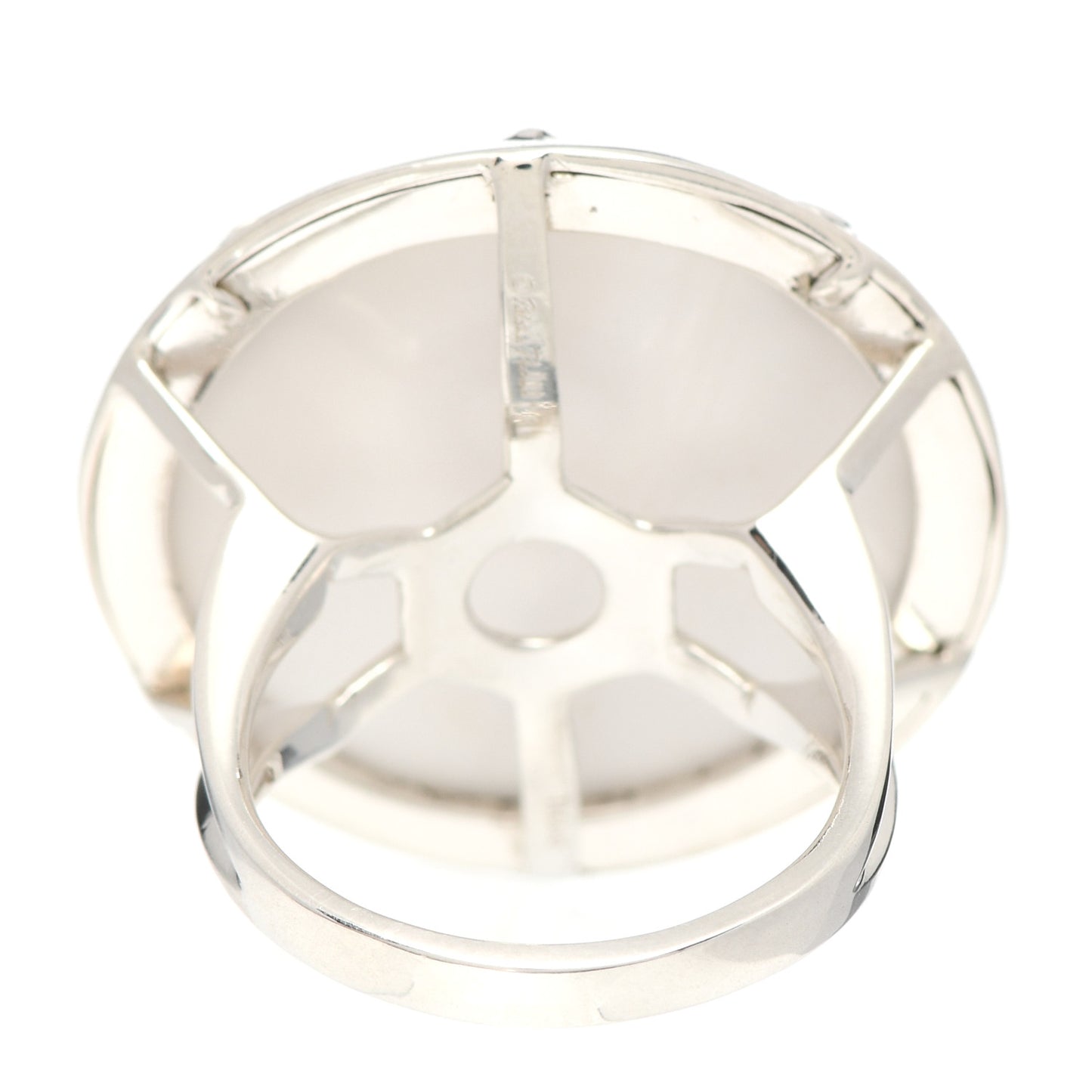 Sterling Silver White Chalcedony Paloma Picasso Zellige Medallion Ring 50 5.25