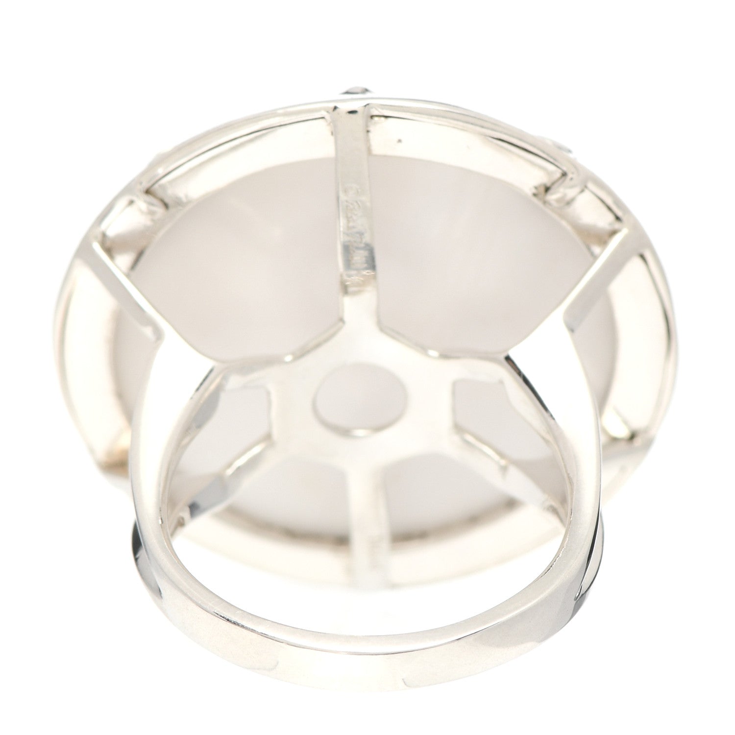 Tiffany Sterling Silver White Chalcedony Paloma Picasso Zellige Medallion Ring 50 5.25 4 of 6