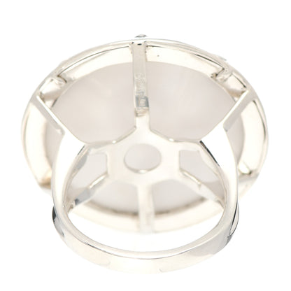 Tiffany Sterling Silver White Chalcedony Paloma Picasso Zellige Medallion Ring 50 5.25 4 of 6