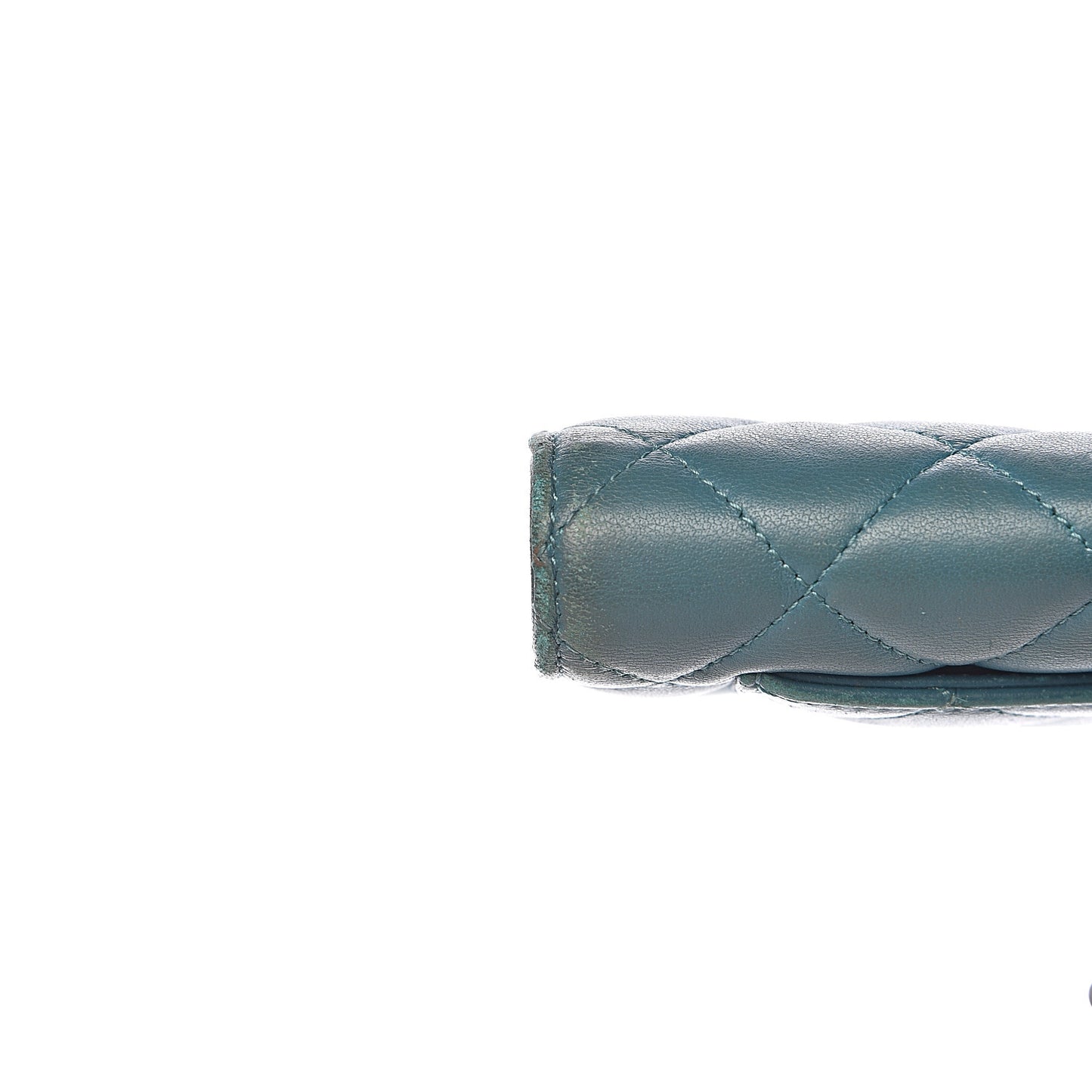 Lambskin Quilted Yen Wallet Blue