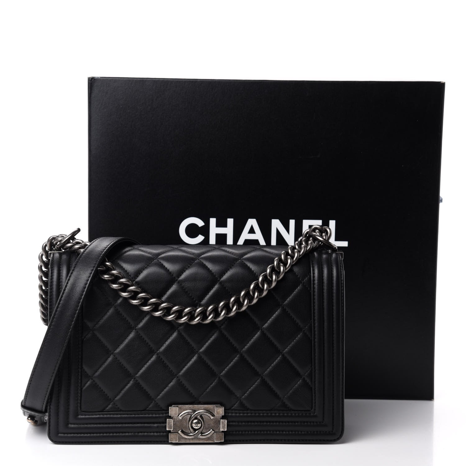 Chanel Lambskin Quilted New Medium Boy Flap Black 12 of 12