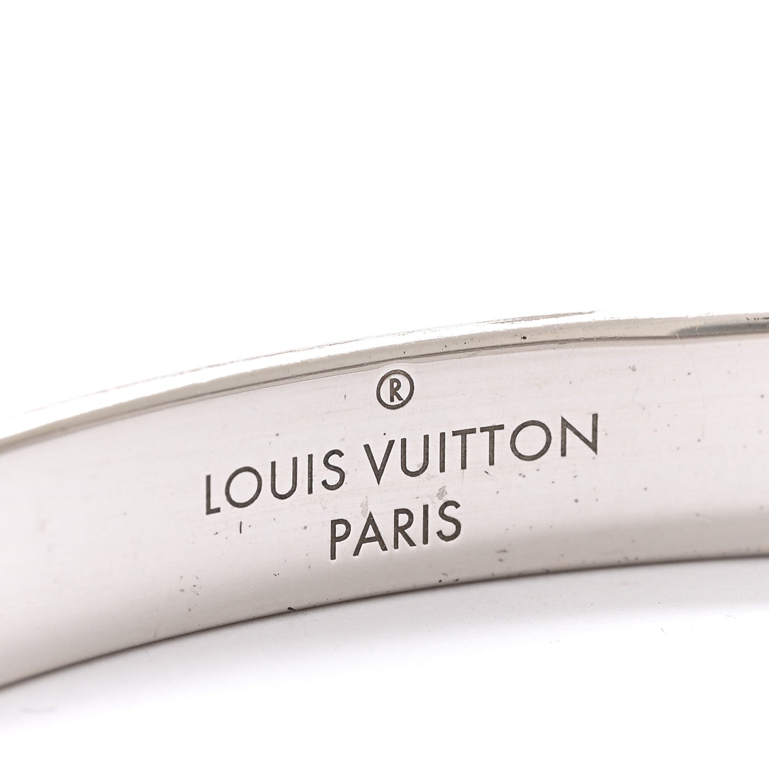 Louis Vuitton Brass Palladium Plated Nanogram Cuff M Silver 4 of 7