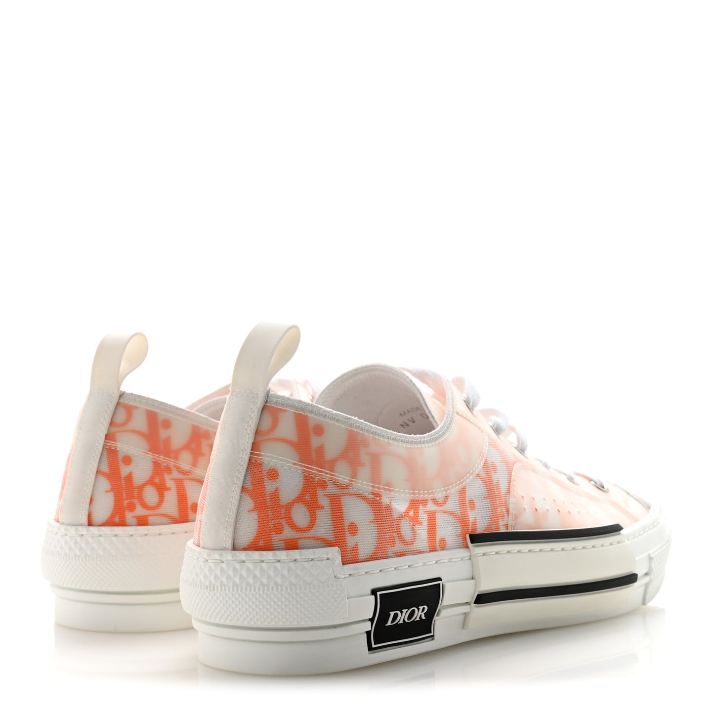 Technical Canvas Oblique Mens B23 Low Top Sneakers 44 White Orange