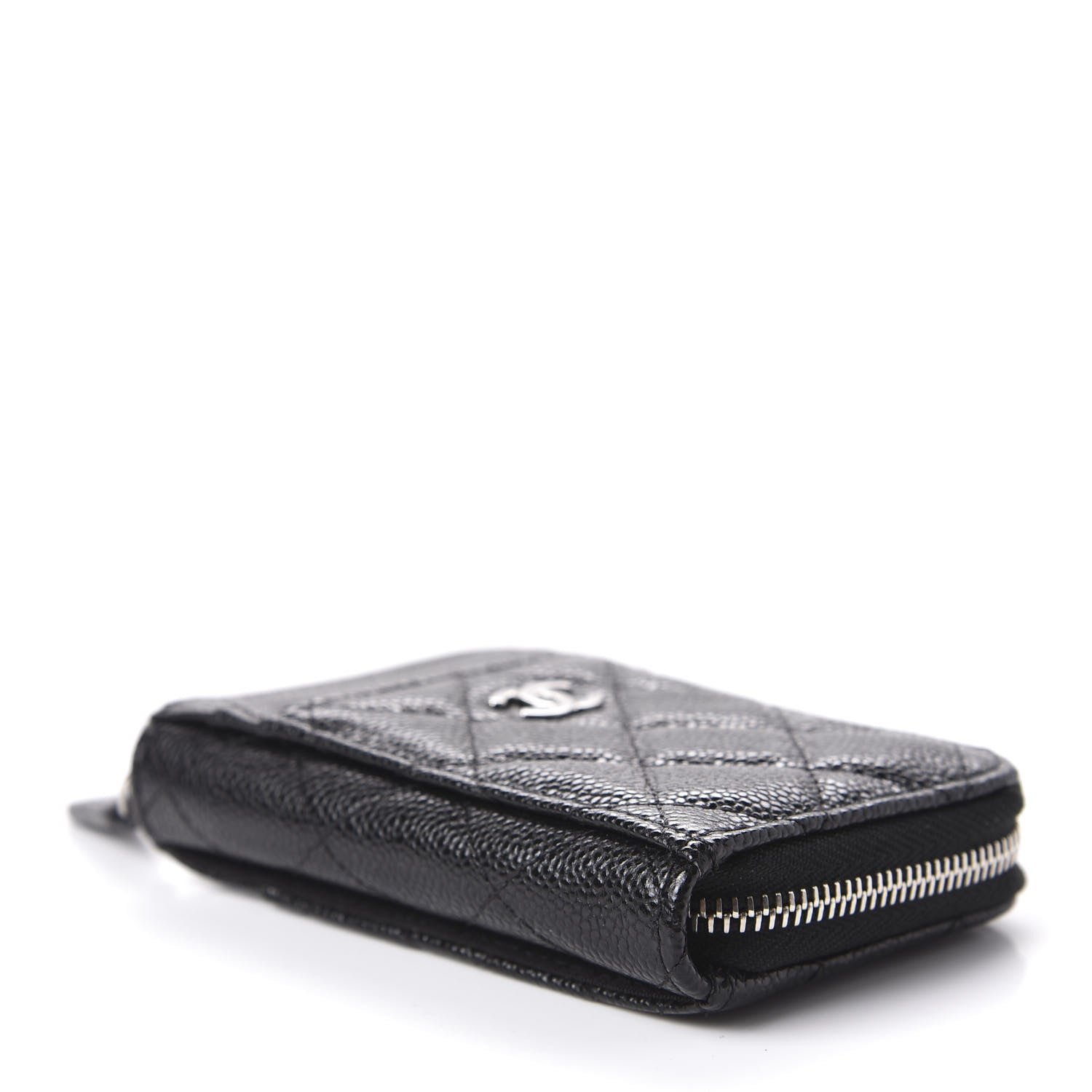 Chanel Caviar Quilted Zip Card Holder Black 4 of 9