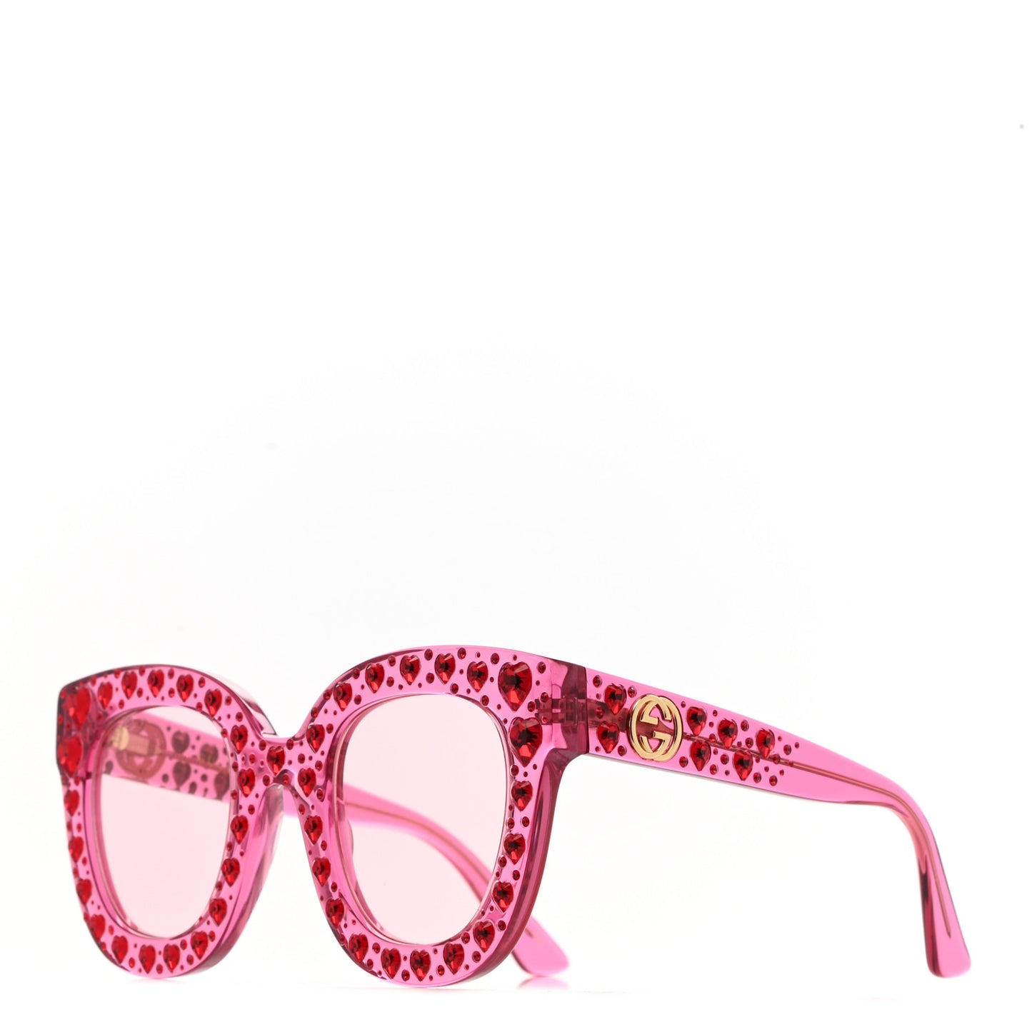 Acetate Crystal Oversize Sunglasses GG0116S Pink