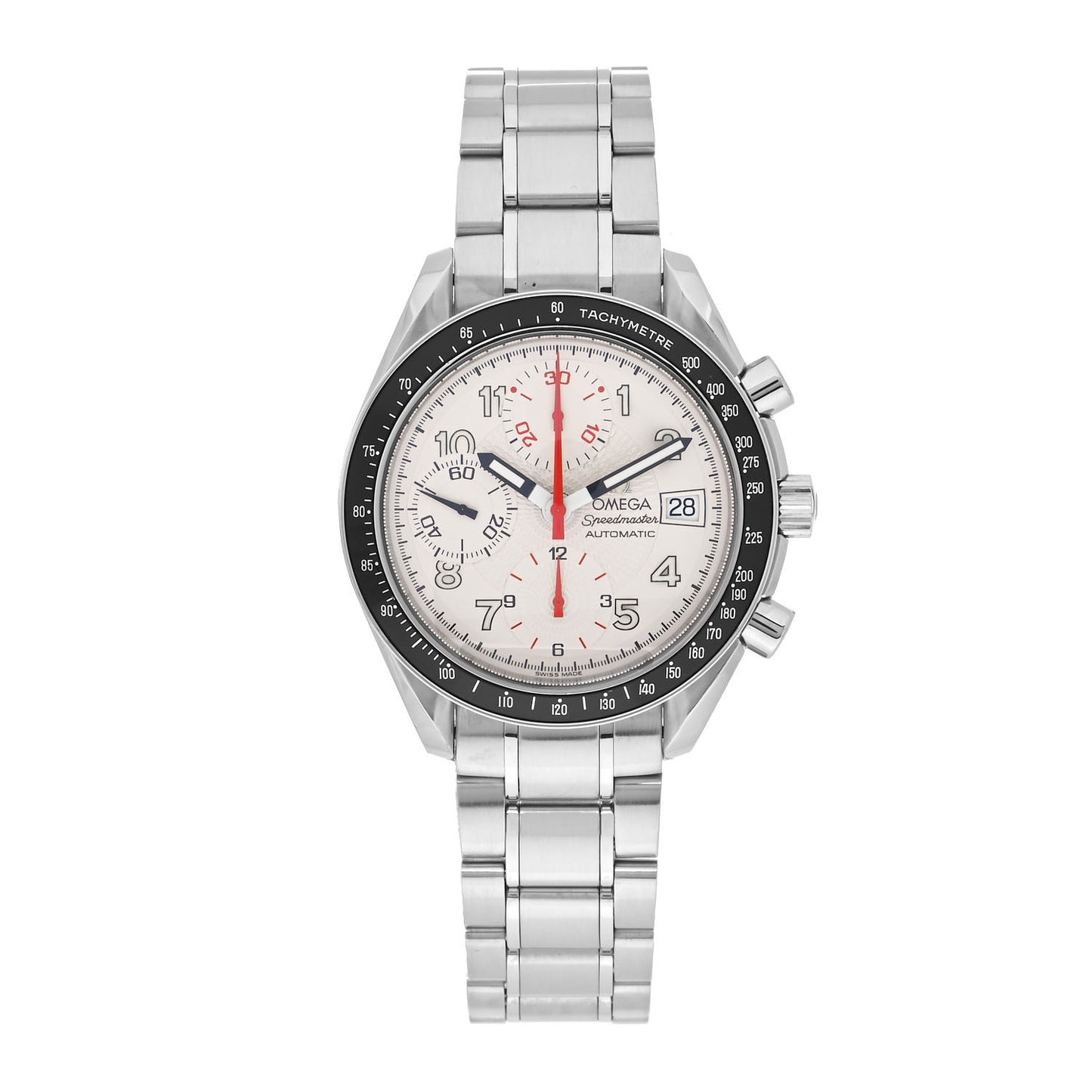 Stainless Steel 40mm Speedmaster Mark 40 Chronograph Automatic Watch White 3513.33.00