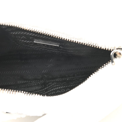 Prada Terry Cloth Mini Re-Edition 2000 Bag White Black 7 of 9