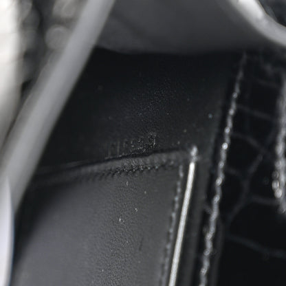 Hermes Shiny Alligator Kelly Pochette Black 7 of 8