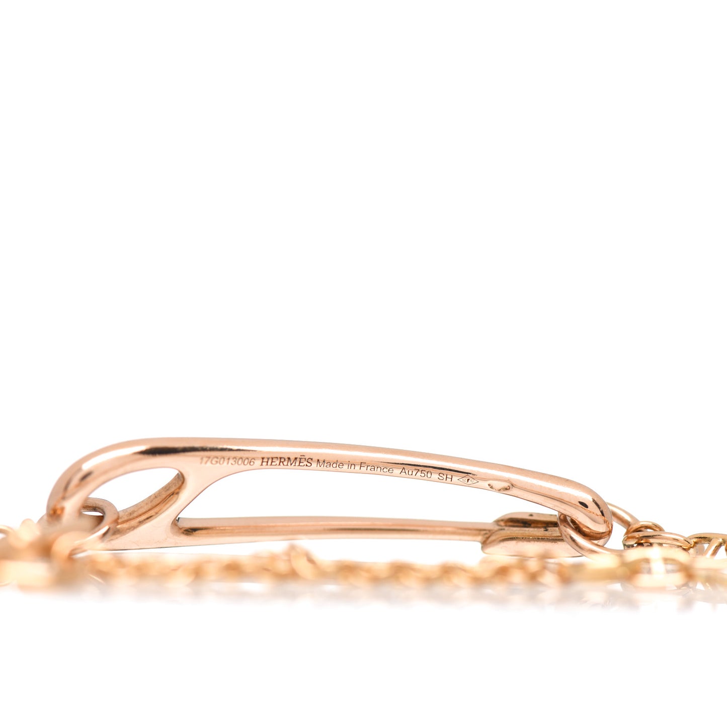 18K Rose Gold Diamond MM Chaine d'Ancre Punk Bracelet SH