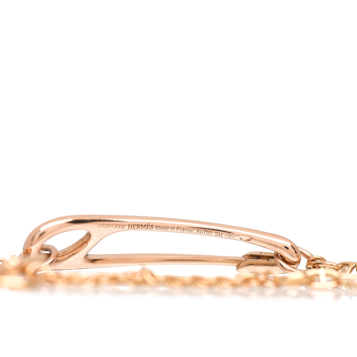 Hermes 18K Rose Gold Diamond MM Chaine d'Ancre Punk Bracelet SH 4 of 5