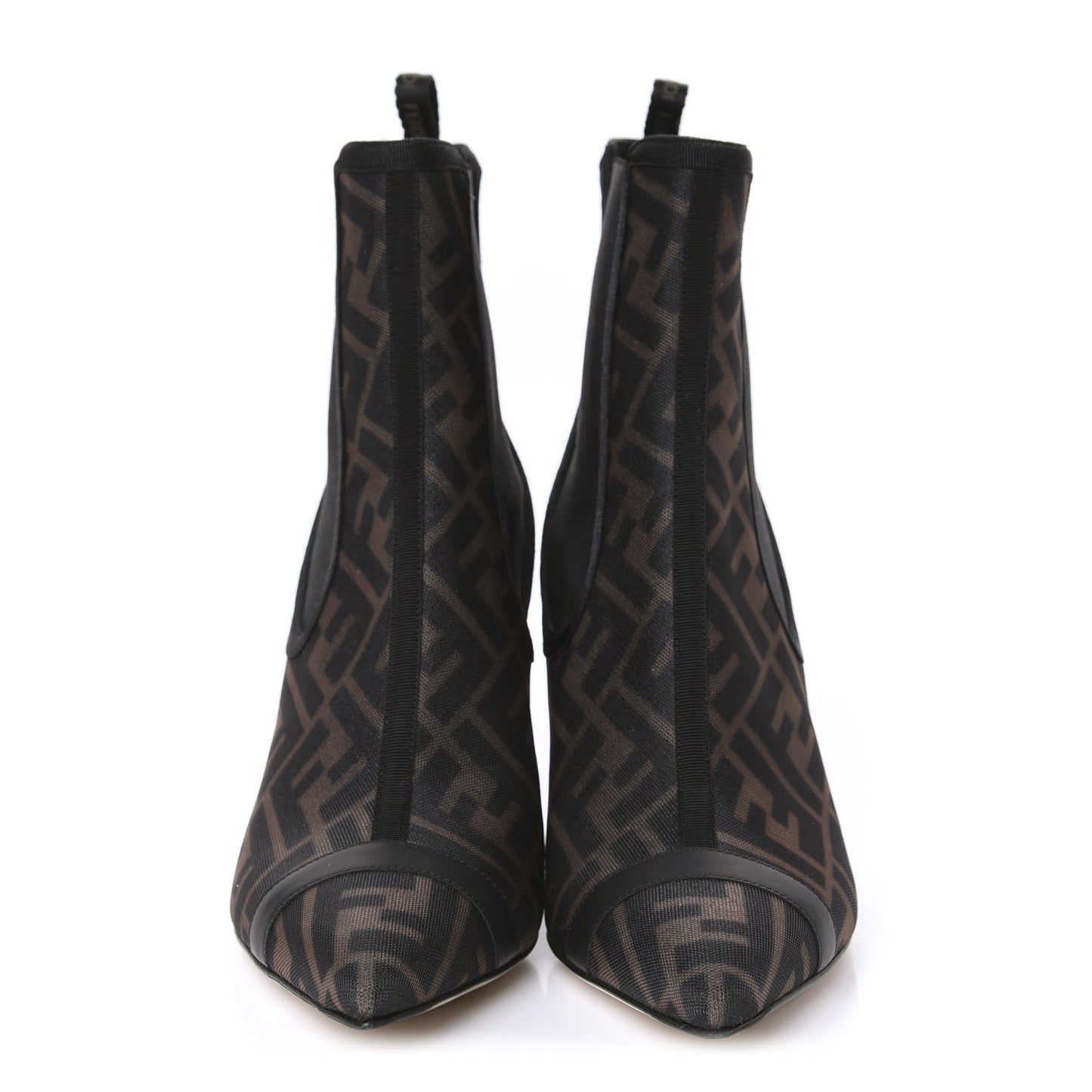 Mesh Tulle FF Colibri 85mm Ankle Booties 37.5 Tobacco Moro Black