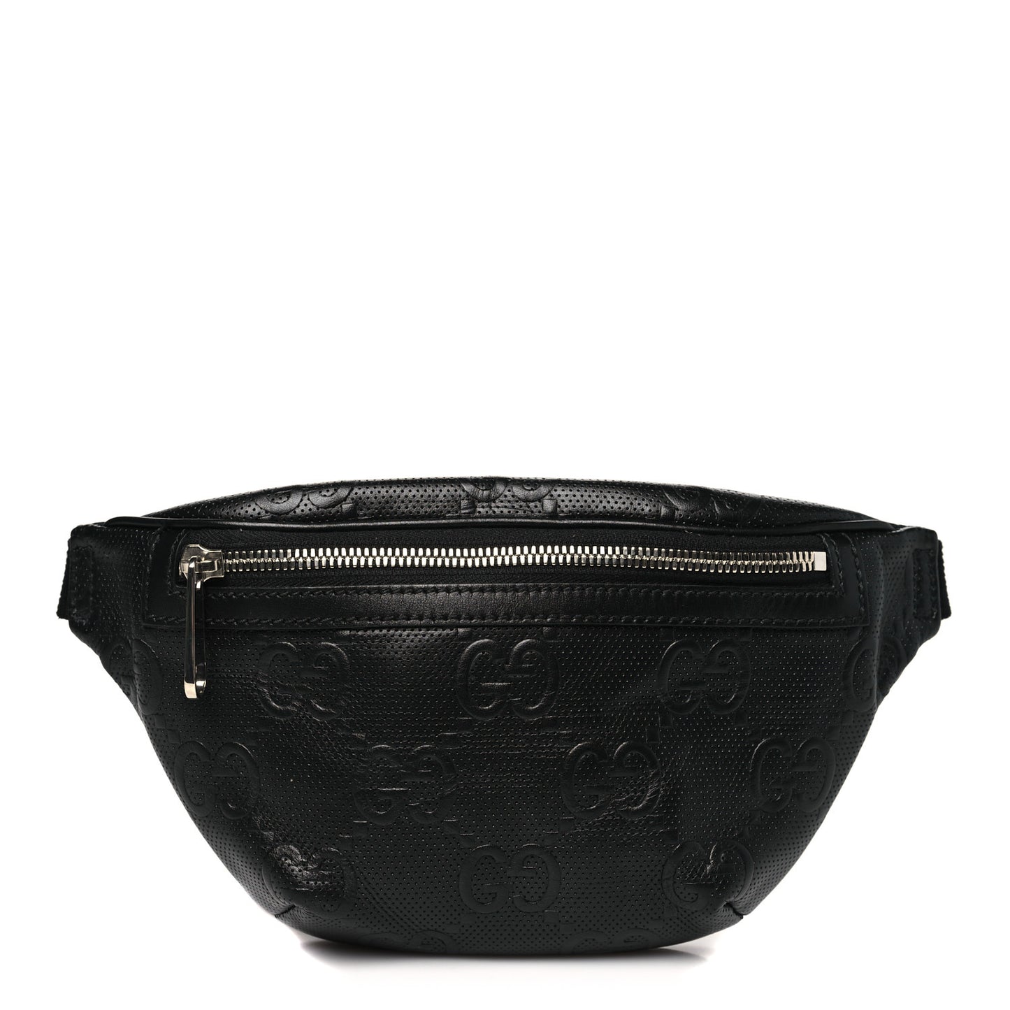 Calfskin GG Tennis Embossed Belt Bag Black