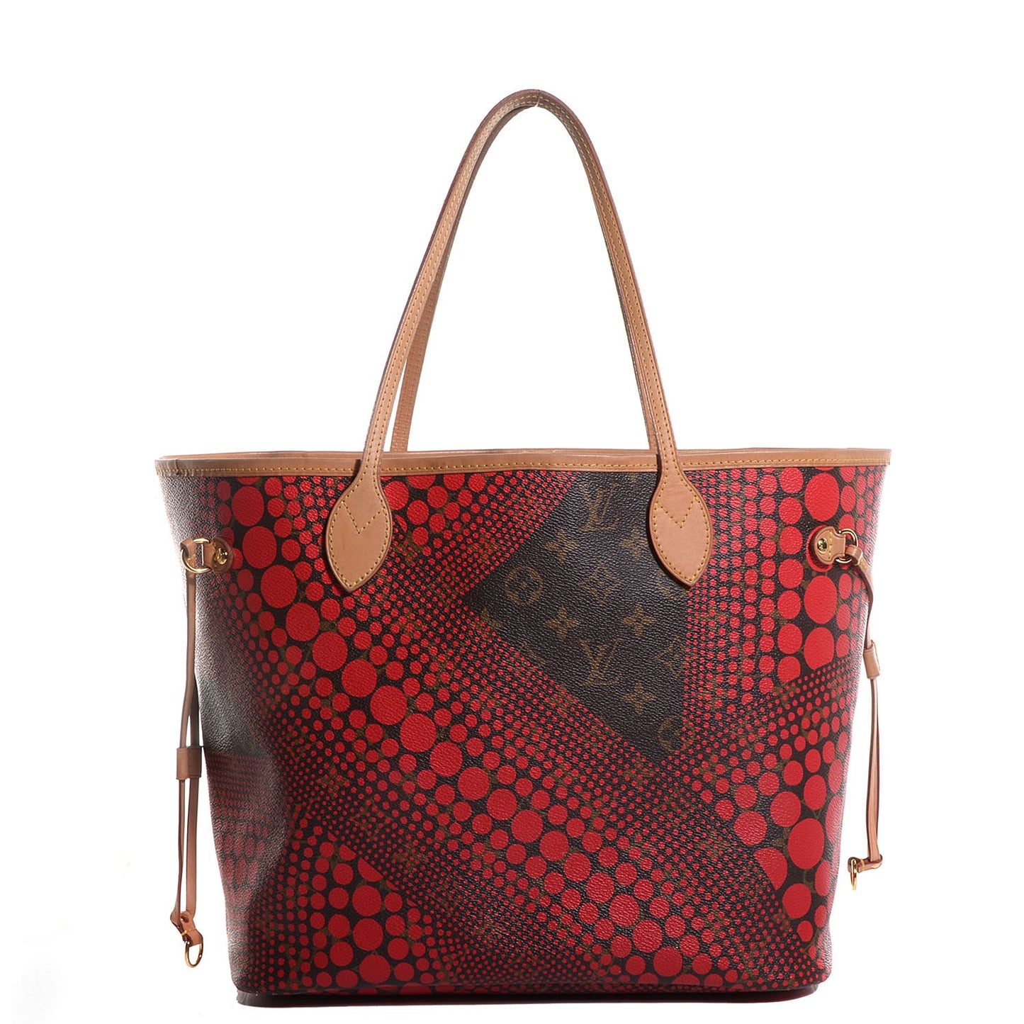 Monogram Kusama Waves Neverfull MM Red