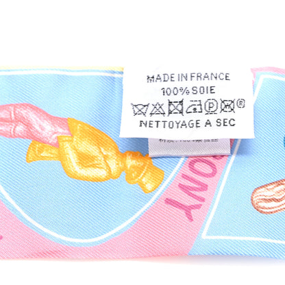 Hermes Silk Funny Ice Cream Twilly Bleu Ciel Rose Bonbon 6 of 8