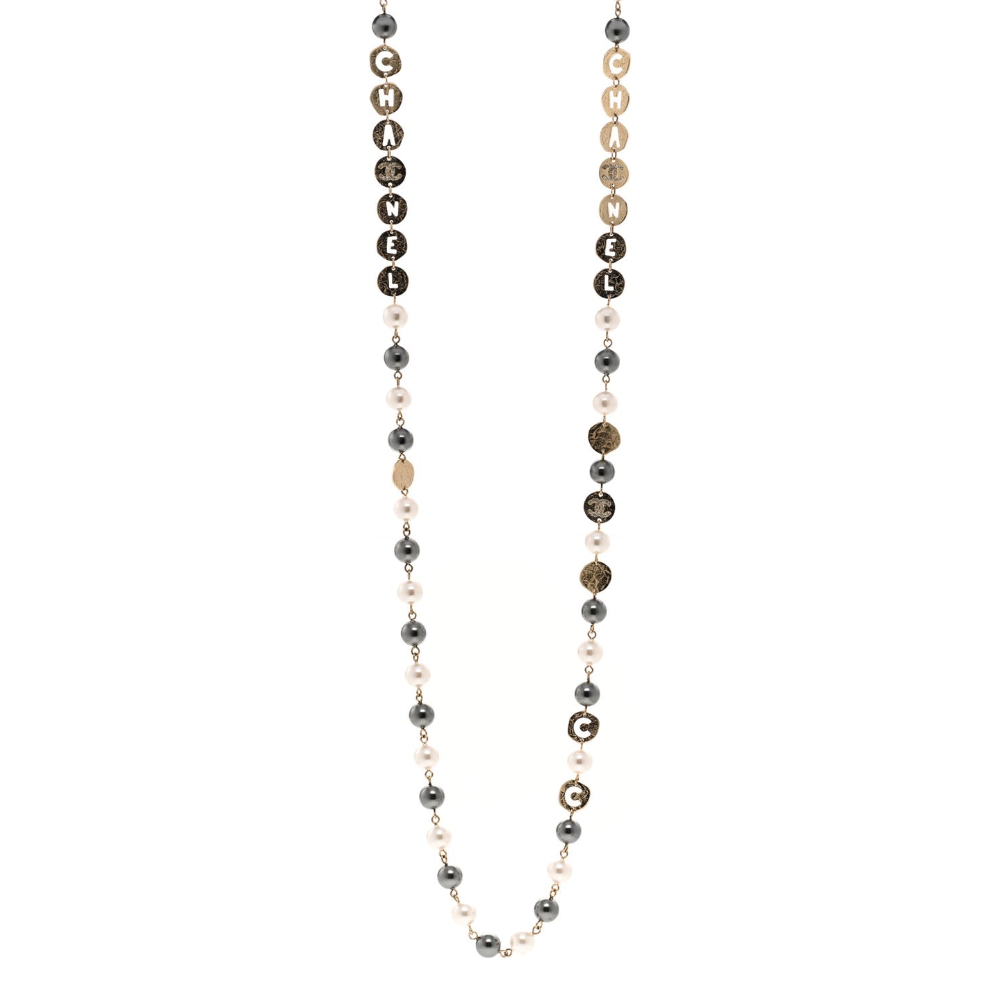 Pearl Papyrus Long Necklace Gold Pearly White Gold