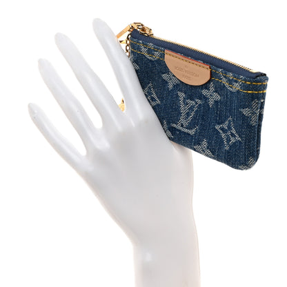 Louis Vuitton Monogram Denim Key Pouch Denim Blue 2 of 7