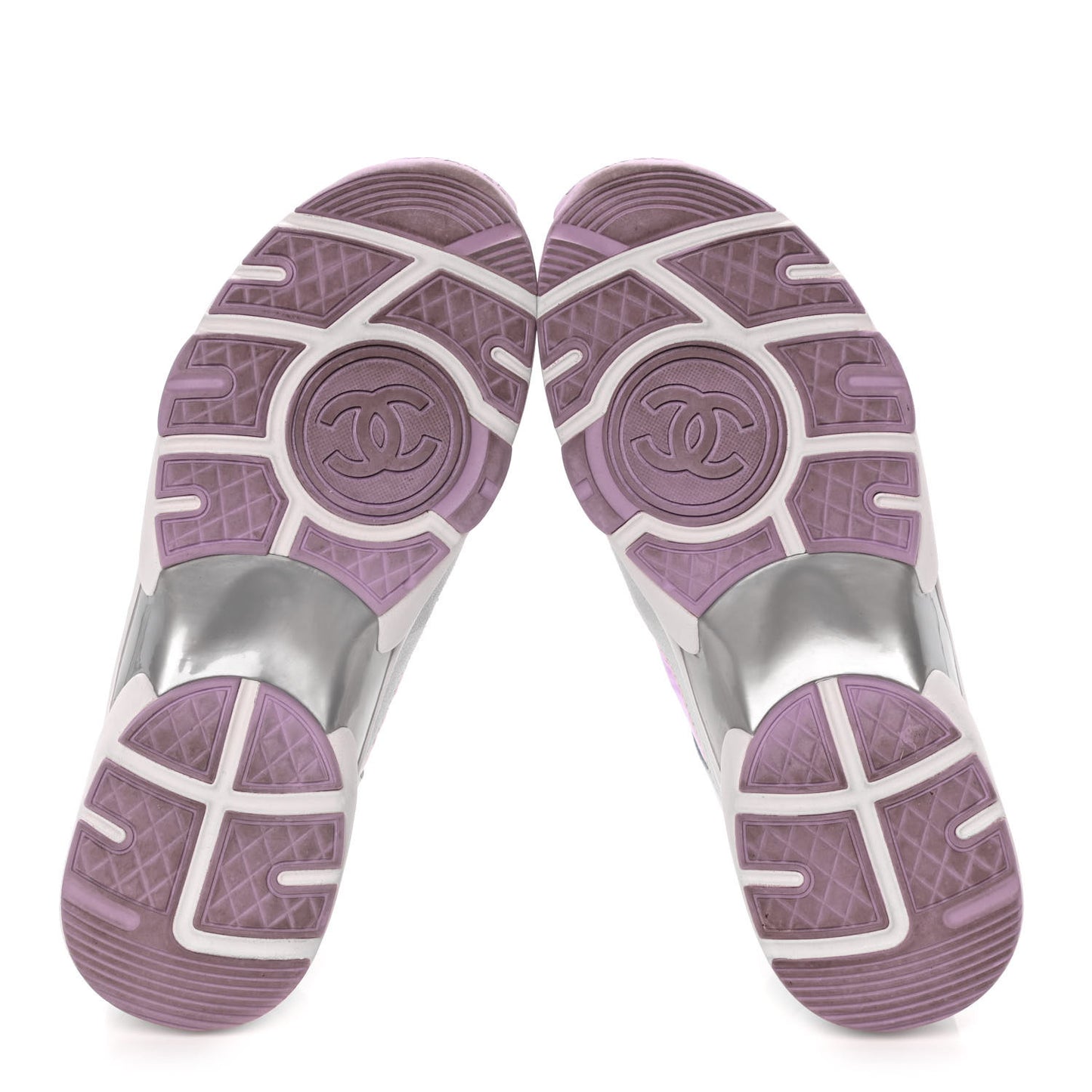 Nylon Lambskin Suede Calfskin CC Sneakers 37 Green Purple Pink