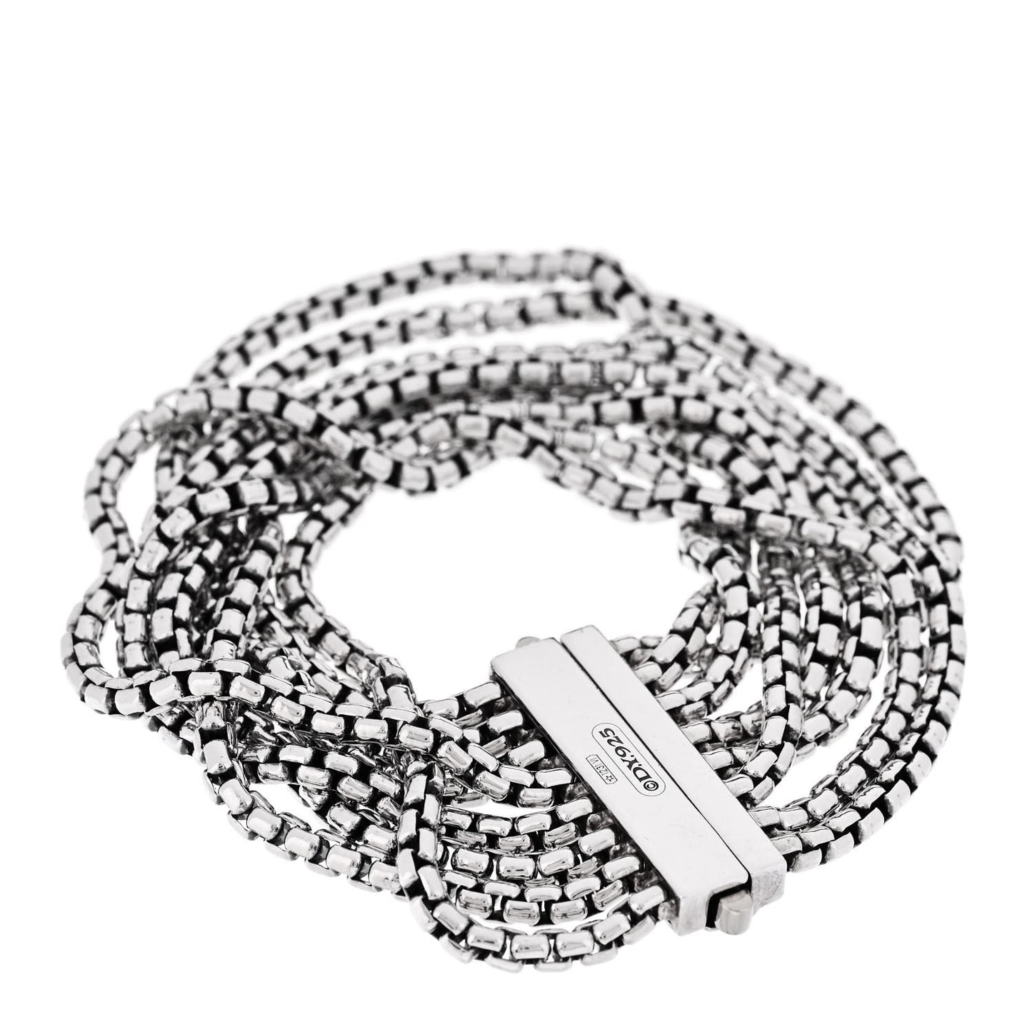 Sterling Silver 8 Row Box Chain Bracelet