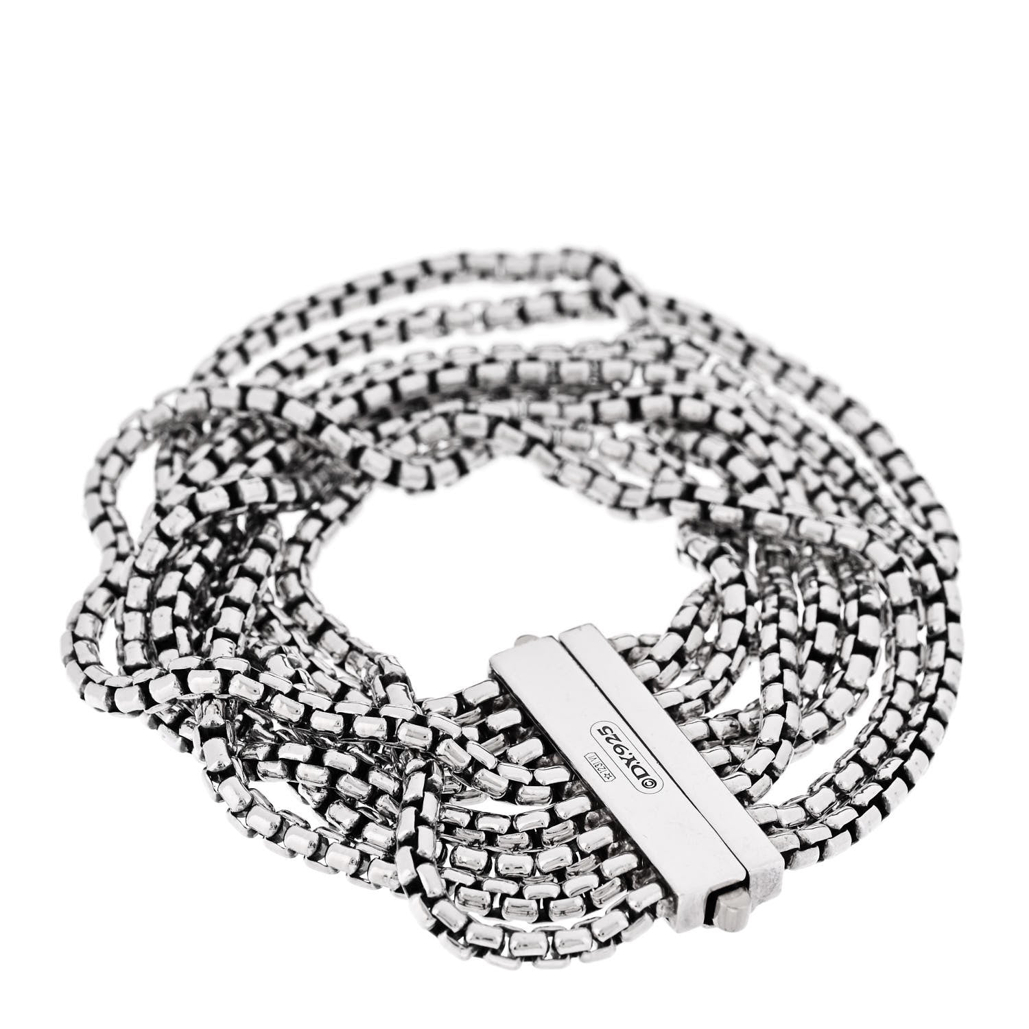 David Yurman Sterling Silver 8 Row Box Chain Bracelet 2 of 4