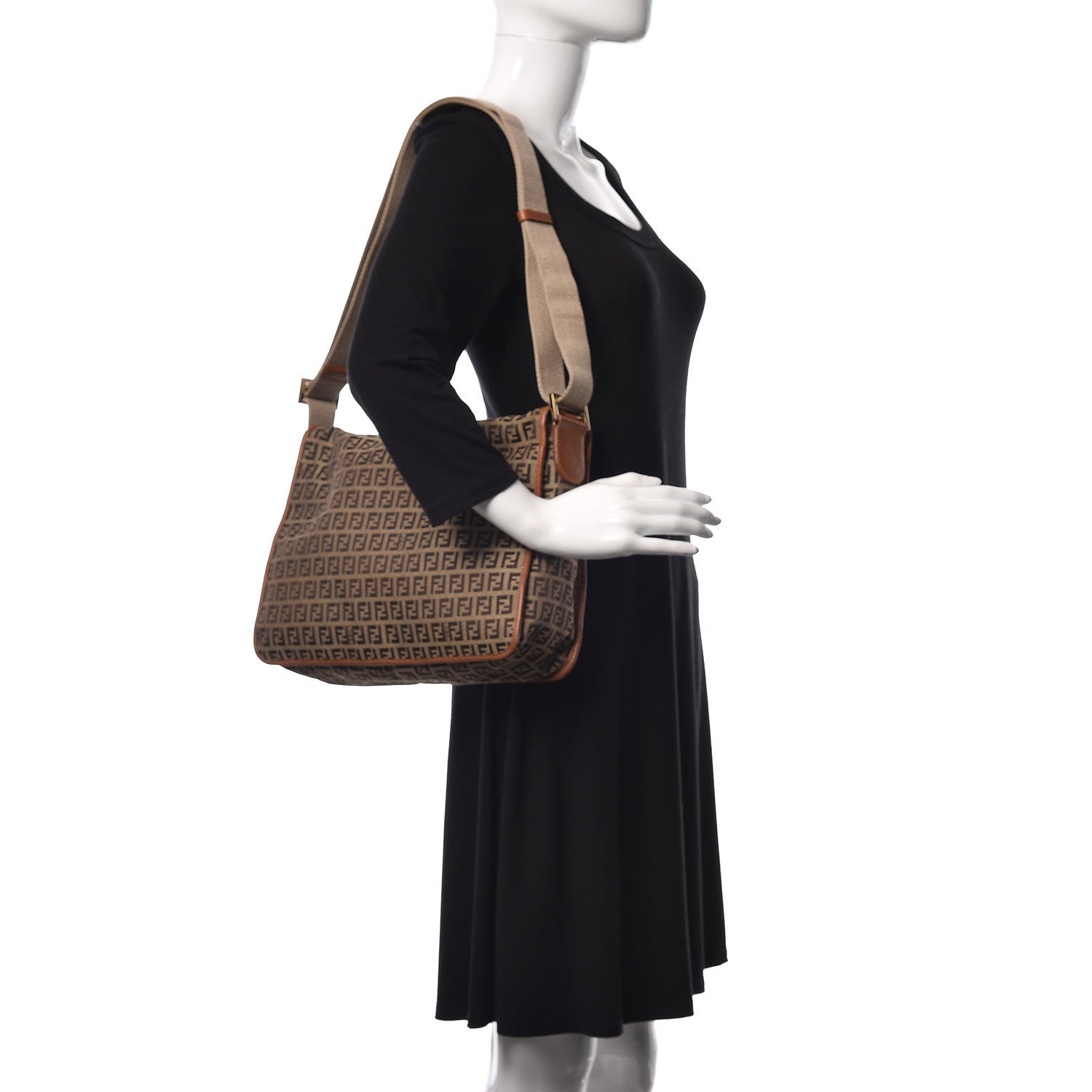 Fendi Zucchino Crossbody Messenger Brown 2 of 8