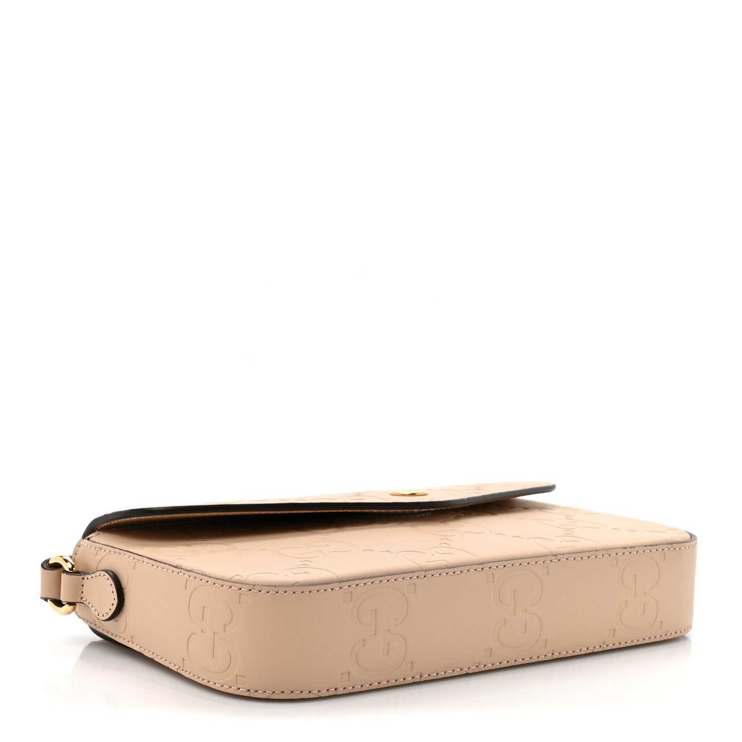 Calfskin GG Super Mini Shoulder Bag Beige