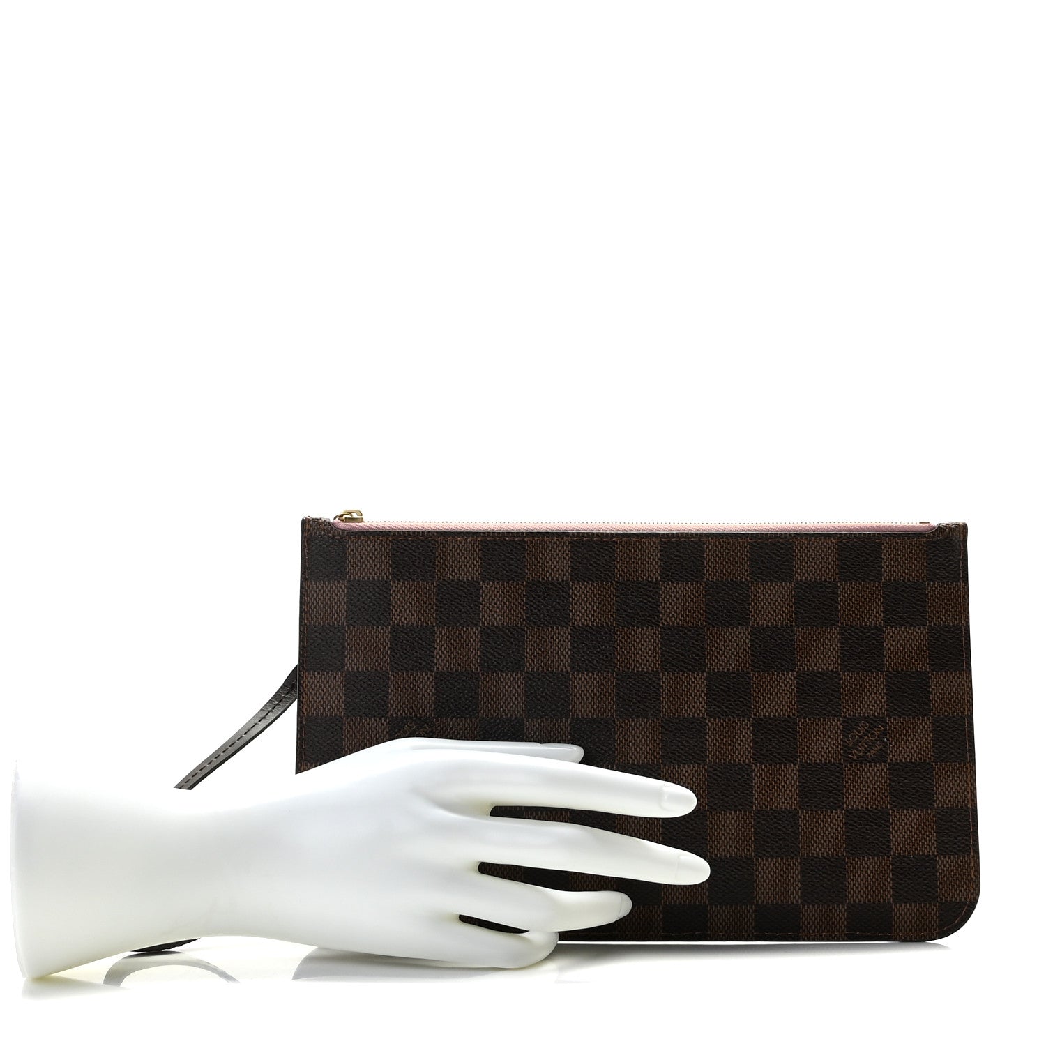 Louis Vuitton Damier Ebene Neverfull MM GM Pochette Rose Ballerine 2 of 8