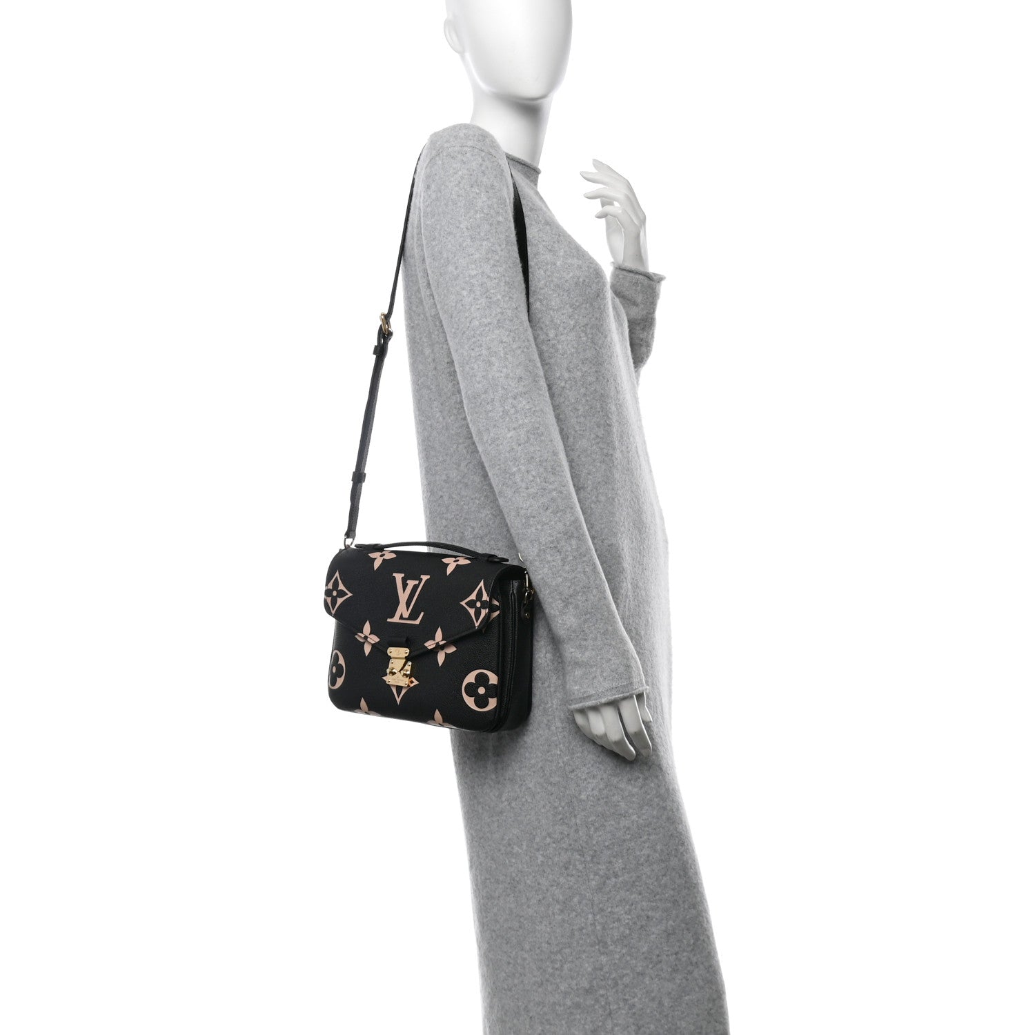 Louis Vuitton Empreinte Monogram Giant Pochette Metis Black Beige 2 of 9