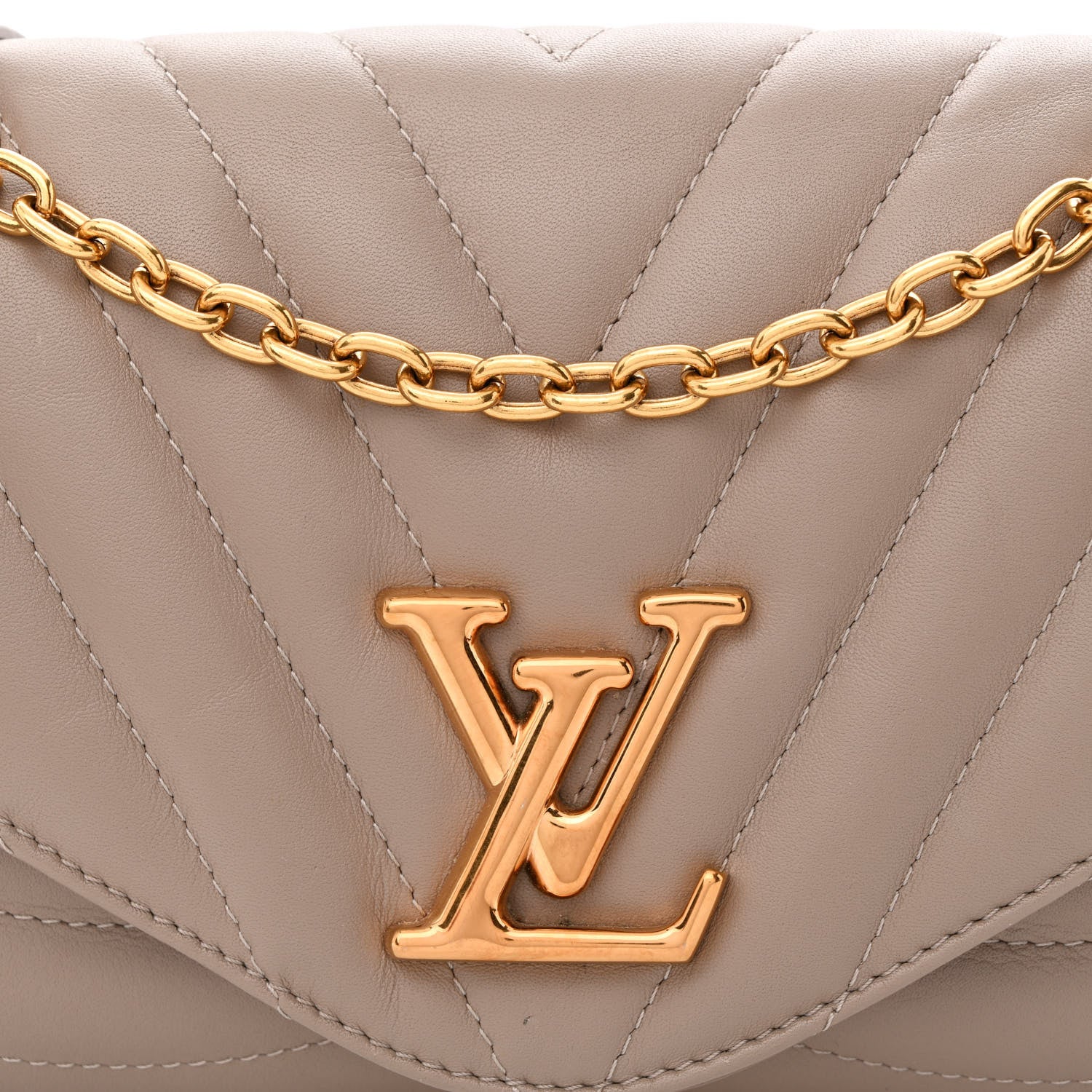 Louis Vuitton Calfskin LV New Wave Chain Bag Taupe 7 of 9