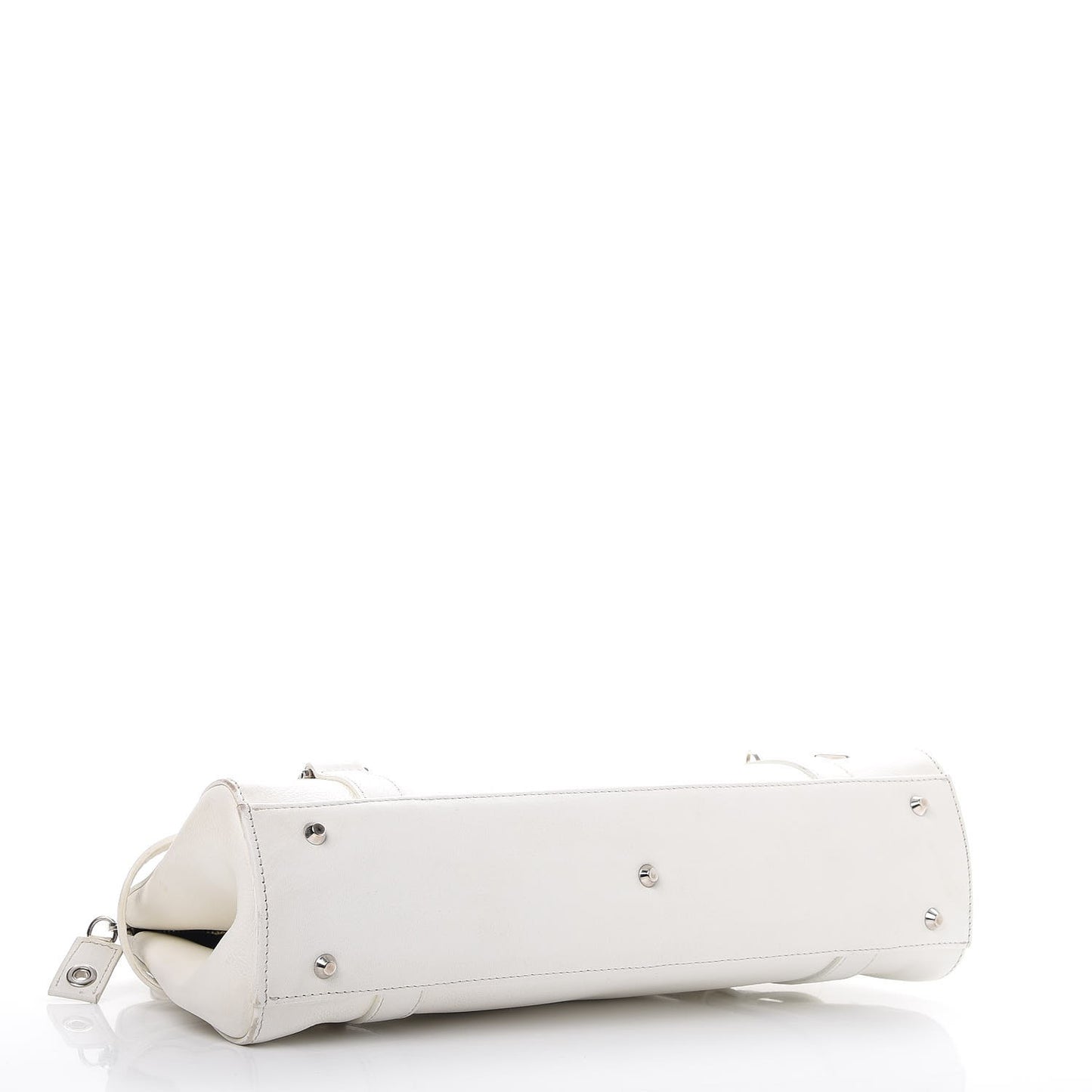 Calfskin Logo Charms Boston White