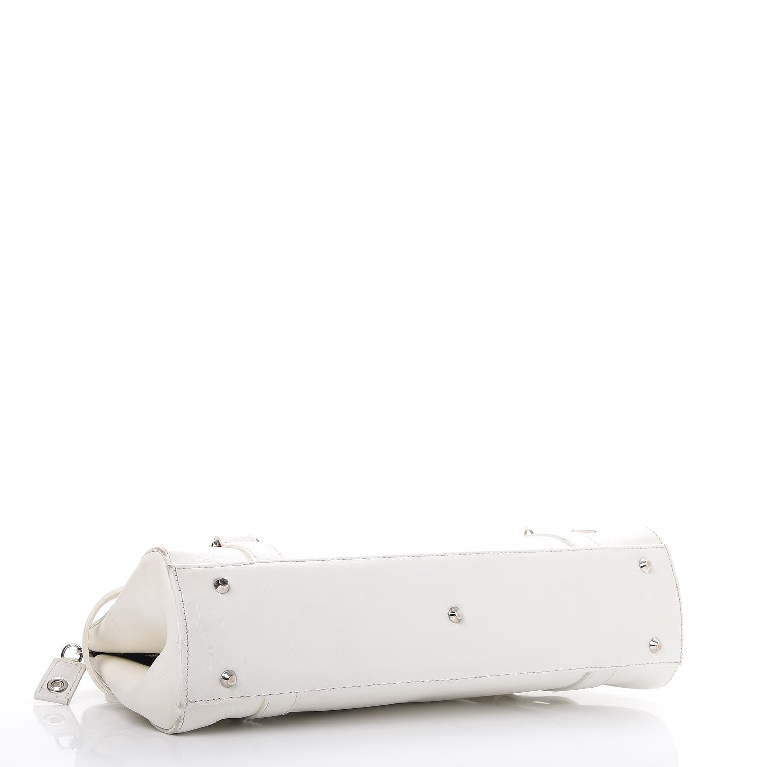 Christian Dior Calfskin Logo Charms Boston White 4 of 14
