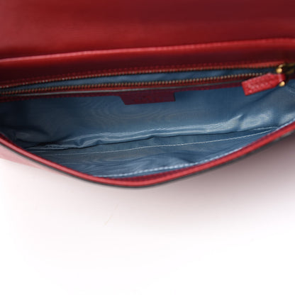 Gucci Calfskin Diagonal GG Medium Thiara Double Envelope Shoulder Bag Black Red 5 of 12