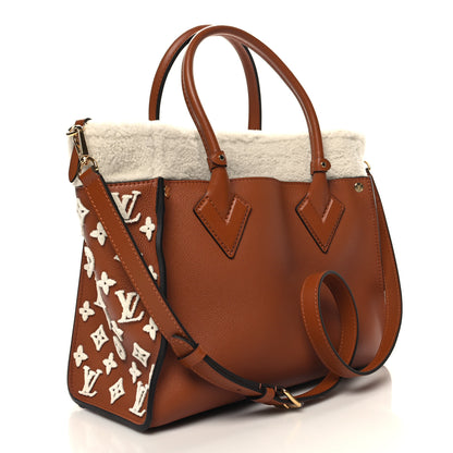 Louis Vuitton Grained Calfskin Shearling On My Side MM Caramel 3 of 9