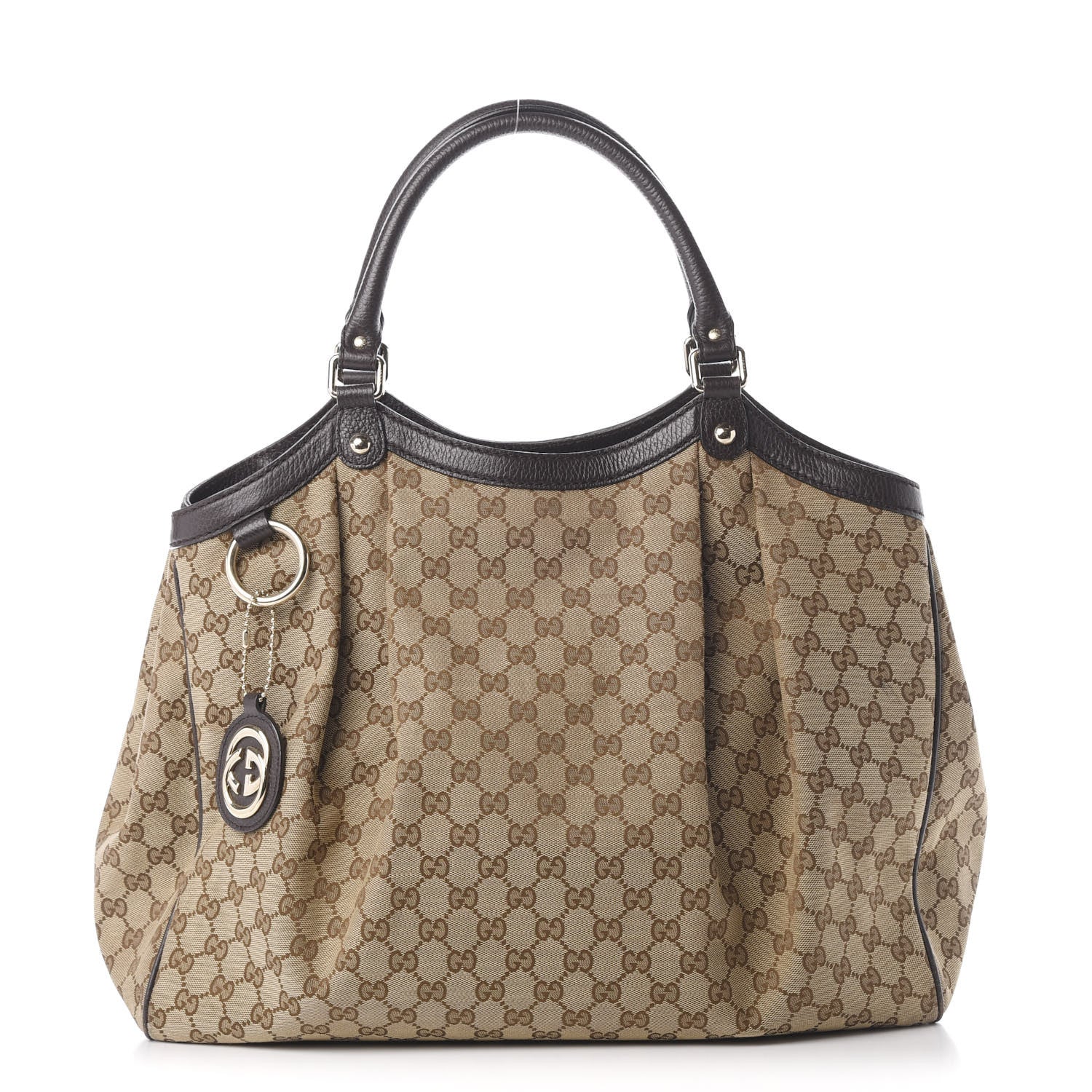 Gucci Monogram Dollar Calfskin Large Sukey Tote Beige Ebony Testa di Moro 1 of 13
