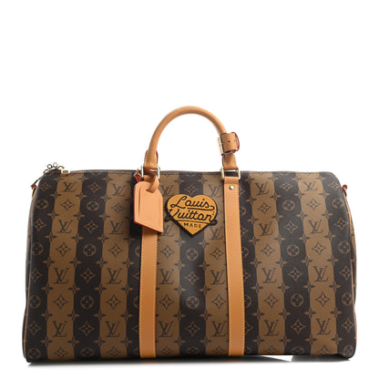 Louis Vuitton X NIGO Reverse Monogram Stripe Keepall Bandouliere 50 Brown 1 of 8