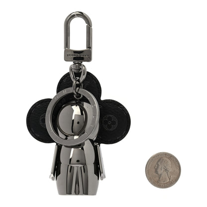 Louis Vuitton Monogram Eclipse Vivienne Bag Charm Key Holder Gray 2 of 4