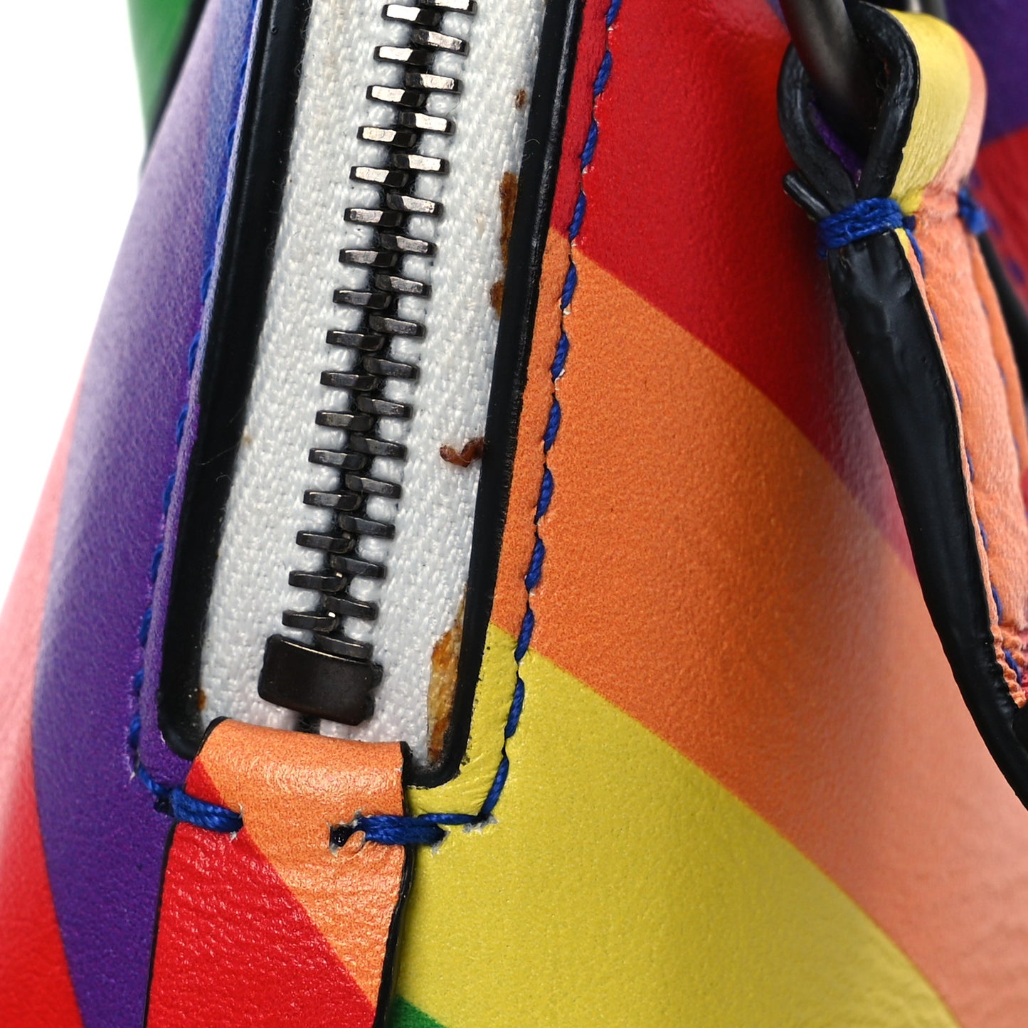 Smooth Calfskin Logo Rainbow XXS Ville Top Handle Bag Multicolor